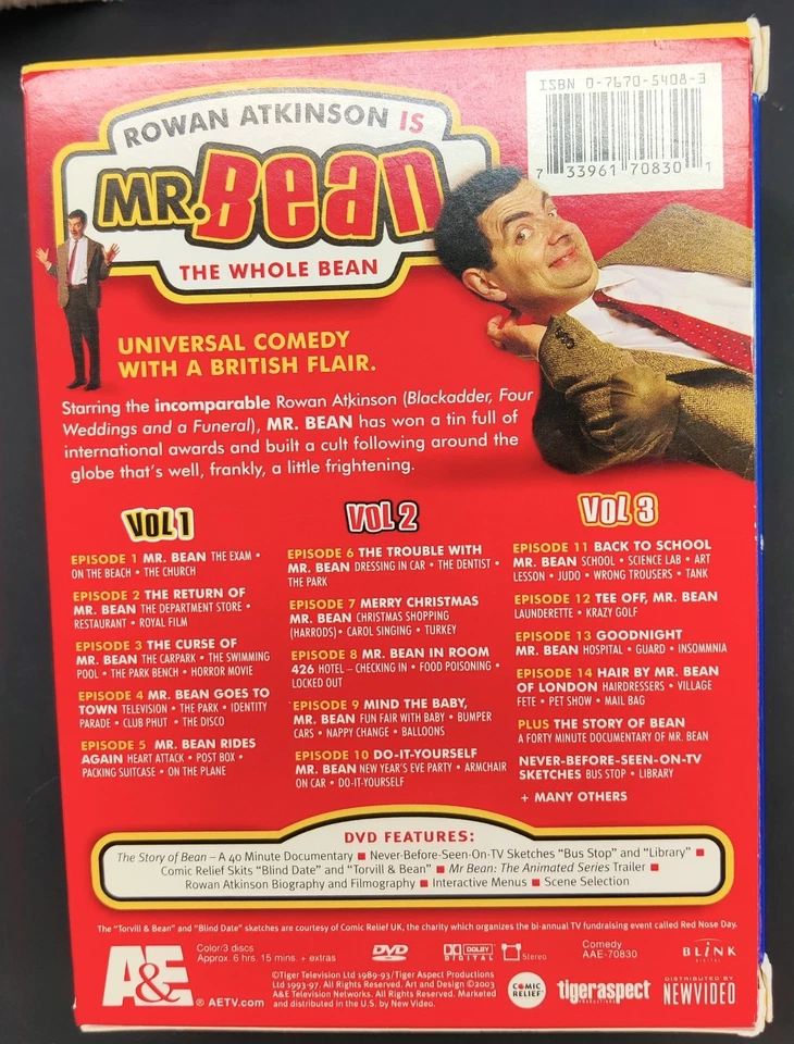 Mr. Bean - 3 Volume DVD Box Set - Open Case Mint Condition - Rowan Atkinson - Image 2 of 4