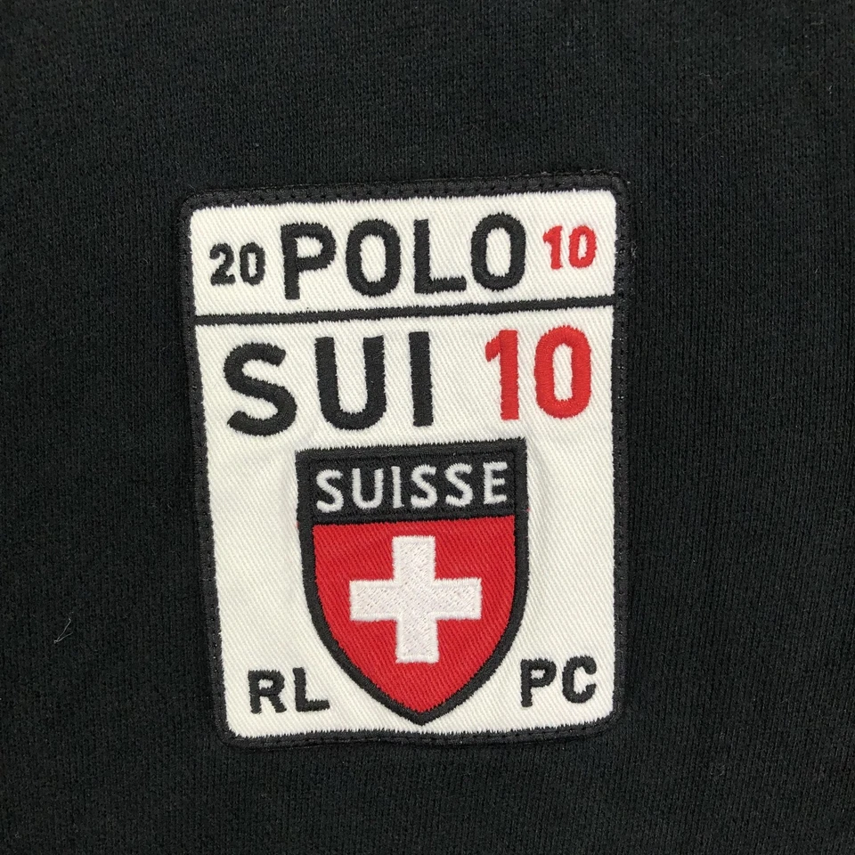 Polo Ralph Lauren Jacket Mens Large Black Red Full Zip Track SUI 10 Big Pony - Image 3 of 4