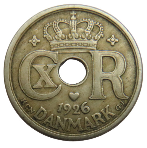1926 Denmark 25 Ore Coin