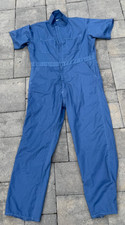 Vintage Blue Short Sleeve Coveralls Workwear Mechanic Utility Jumpsuit Y2K