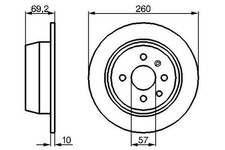 2x BOSCH Bremsscheiben Hinten für OPEL Astra F CC (T92) Vectra A CC (J89) 0