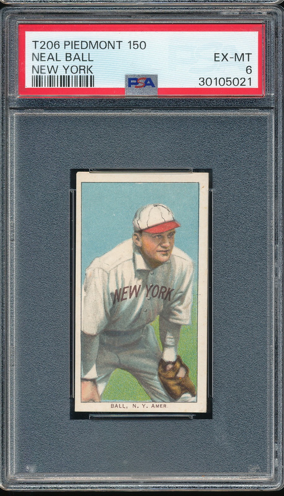 T206 Piedmont 150/25 Neal Ball (New York) PSA 6 - POP 22!