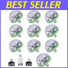 Portable Sound Control RGB Disco Lights - 10 Mini USB Magic Balls for Parties