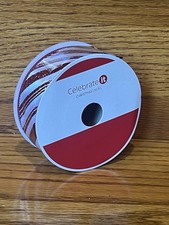 Celebrate It Christmas Wired Red and White Stripe Ribbon 1.5in X 30ft New