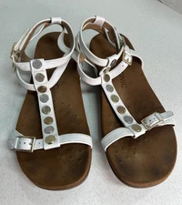 Vionic Women’s White Leather Embellished Hailey Sandals Size 8 M
