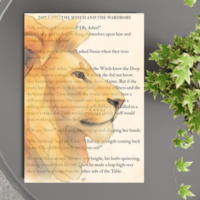 Aslan Narnia inspirierter A4-Druck, Buchkunst Kinderzimmer Wanddeko, Literatur Poster