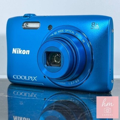 [Near MINT] Nikon Coolpix S3600 20.1MP Digital Camera Blue No Customs Fees US