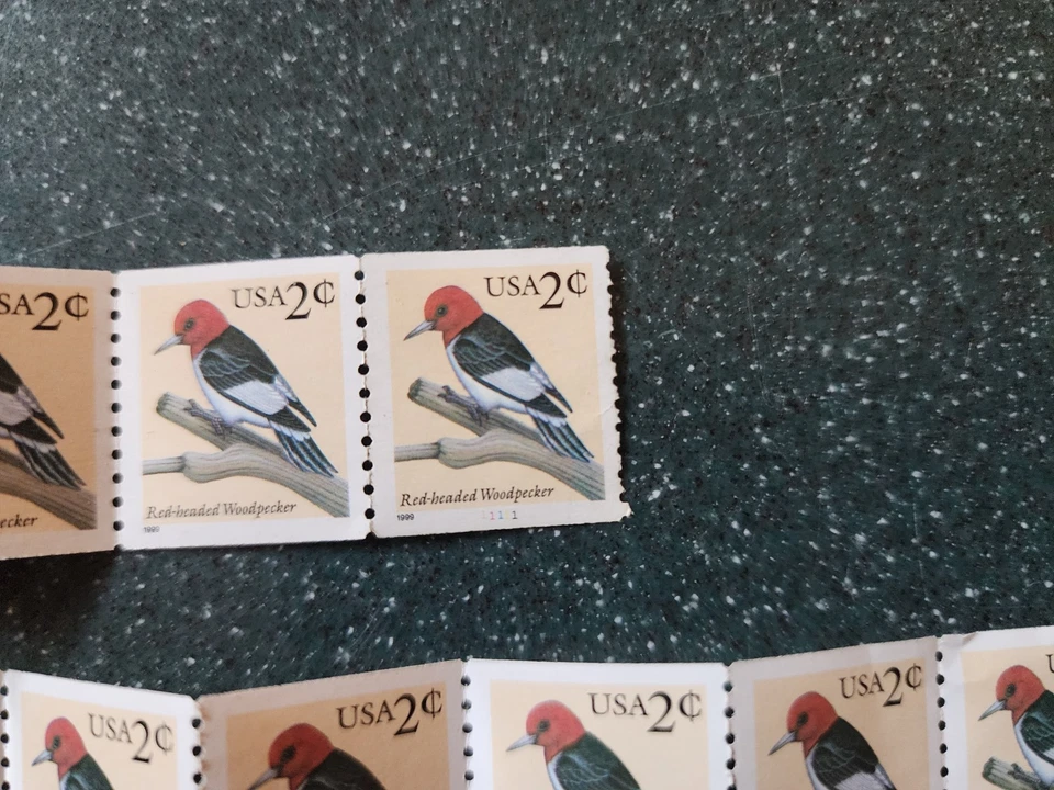 STAMPS FROM 1999! Red-headed Woodpecker Stamps 2 cent MNH. 58pcs TOTAL! - Image 3 of 4
