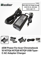 65W USB-C AC Charger US Plug 5V/9V/15V 3A, 20V/3.25A cable length: 5 ft.