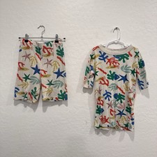 Hanna Andersson Colorful Ocean Pajama Set Girls 14 Multicolor Sea Life Print