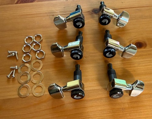 D'Addario Auto-Trim Locking Tuning Machines - 3+3 - Chrome 18:1