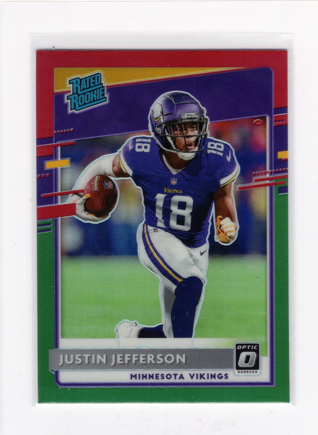 2020 Donruss Optic Preview Red  Green Prizm #P313 Justin Jefferson RC Christmas