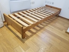 SOLID WOOD SMALL SINGLE BED FRAME L 190 x W 75 x  H31 cm