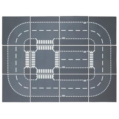 Road Base Plates for City Road Building Block,12 City Street Plates, 10''X10''Road