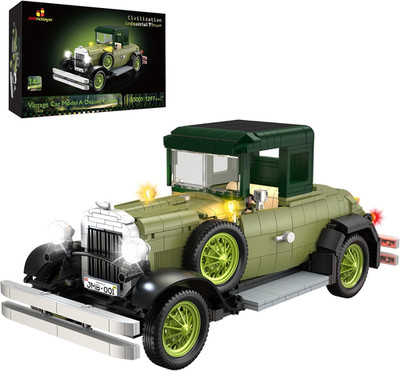 Oldtimer Autos Bausets mit Licht für Erwachsene, 50001 Oldtimer Retro Cabrio