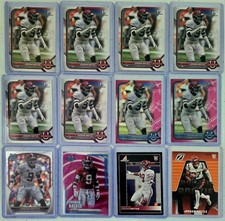 Jordan Battle - Lot 12 raw cards - RC - Parallels - 1st Bowman - Bengals Alabama