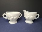 Vintage Westmoreland Milk Glass Della Robbia Footed Creamer Open Sugar VTG — photo 2