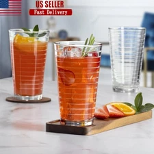 8-Piece High-Quality Stackable Drinking Glasses Set Water Juice Cocktails New