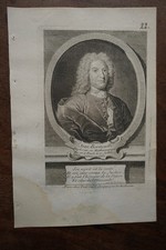 JEAN BERNOULLI PORTRAIT ORIGINAL 18TH CENTURY MATHEMATICAL ENGRAVING