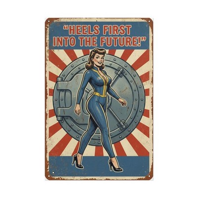 Fallout Vault Door Poster, Vintage Retro Pin-Up Wall Art