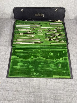 Vintage 20 Piece Drafting Instrument Set Eugene Dietzgen Co.