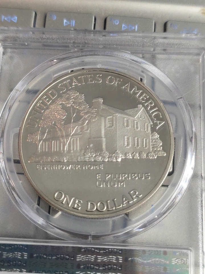 1990 P $1 Eisenhower Silver Commemorative Dollar PCGS PR69DCAM-SEE STORE WW2 - Image 4 of 4
