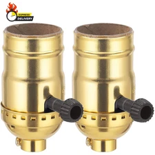 2Pcs 3-Way Lamp Socket Replacement, UL Listed E26 Incandescent Lamp Holder for T