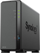 Synology DS124 1-Bay Diskless NAS Personal Backup File Hub Home Surveillance