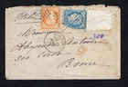 France 1874 stamps on cover to Italy used CV=21$
