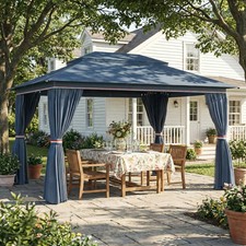 Outdoor Garden Gazebo Permanent 3x4m Pavilion Canopy Roof Patio Shelter Marquee