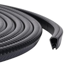 20ft U-Shape Edge Trim Rubber Edge Banding with Metal Clips 3/8" W x 1/2" H F...
