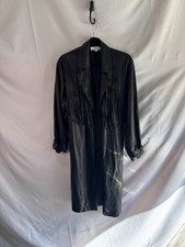 Jason Wu x RTR Black Vegan Leather Tie Waist Trench Coat Size M
