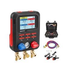 Digital Manifold Gauge Set w/ 2 Clamps, For R22/R410A/R134A/1234YF