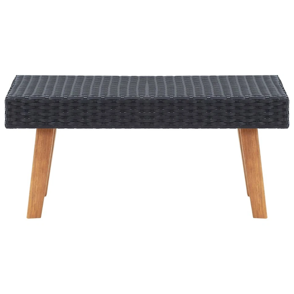 Coffee Table Garden Outdoor Side Table Solid Eucalyptus Wood PE Rattan vidaXL Foto 2 de 2