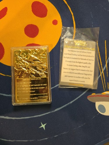 POKÉMON 23K GOLD PLATED CHARIZARD CARD - WITH AUTHENTICITY CERTIFICATE - Picture 2 of 2