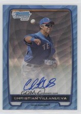 2012 Bowman Chrome Blue Wave Refractor 24/50 Christian Villanueva Auto 0b2