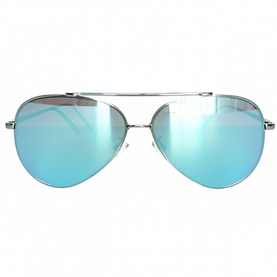 Steve Madden Aviator Sunglasses Silver Frame Blue Mirrored  display picture 1