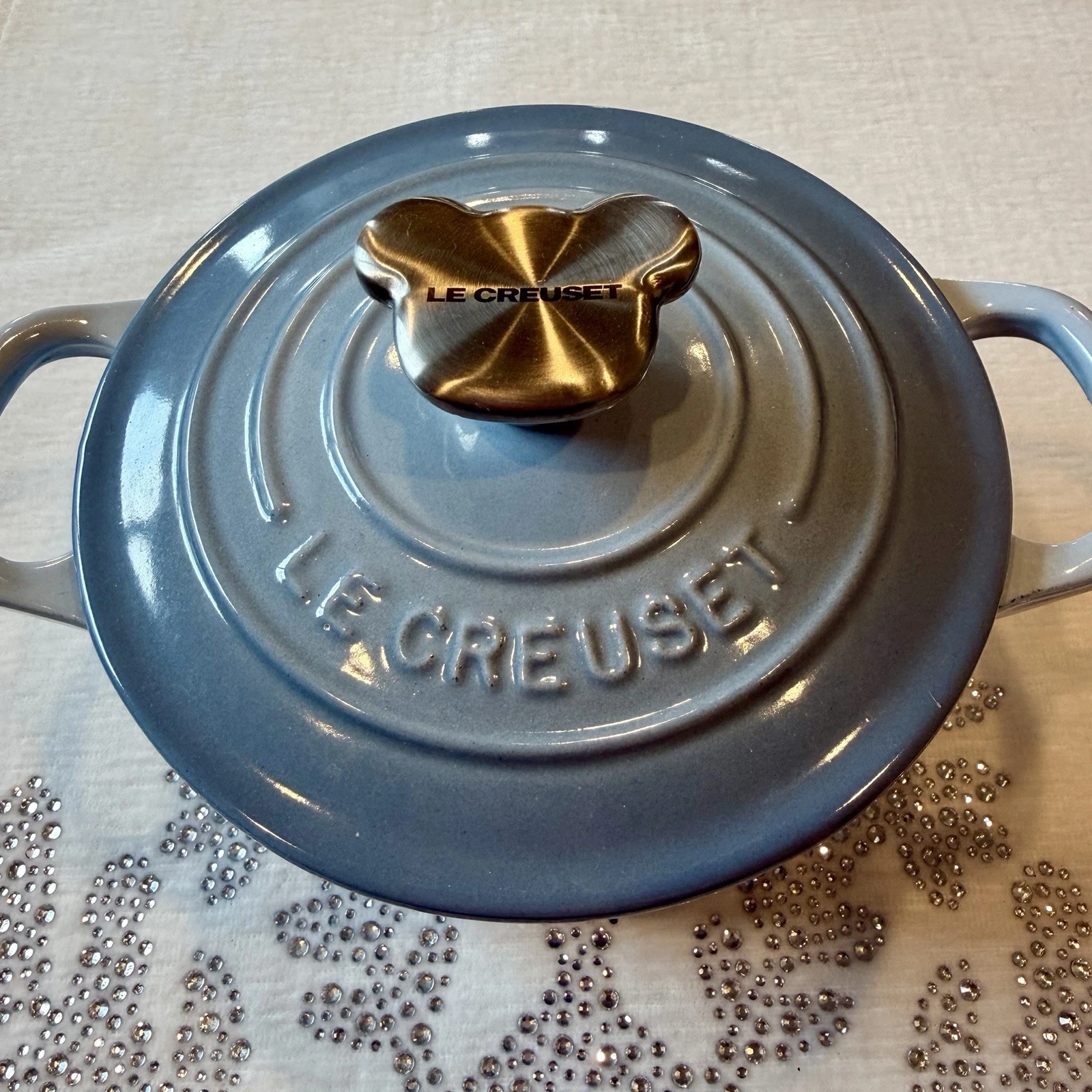 Le Creuset Coastal Blue 14cm Baby Bear Dutch Oven | EUC