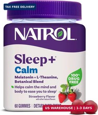 Natrol Sleep Calm Adults, Melatonin, L-Theanine, Strawberry, 60 Gummies