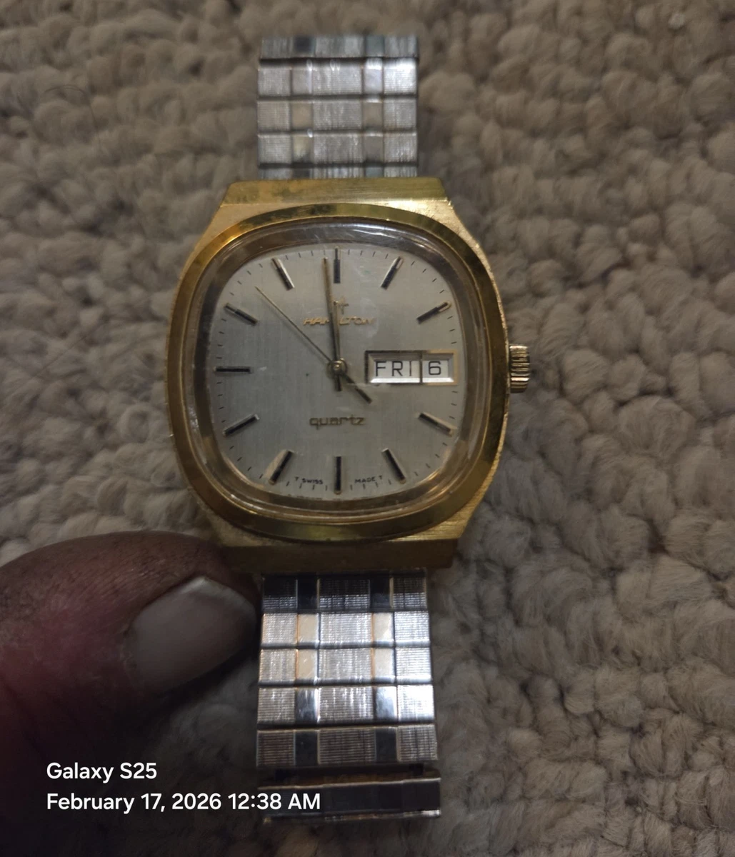 Hamilton Gold Plated Case Quartz Wristwatches for sale | eBay display picture 3