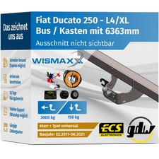 ANHÄNGERKUPPLUNG für Fiat Ducato 250 XL 11-21 starr GDW +7pol E-Satz ABE