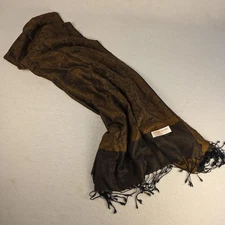 Pashmina Cashmere Scarf Wrap Shawl 26"x70" Paisley Fringed Chestnut Brown