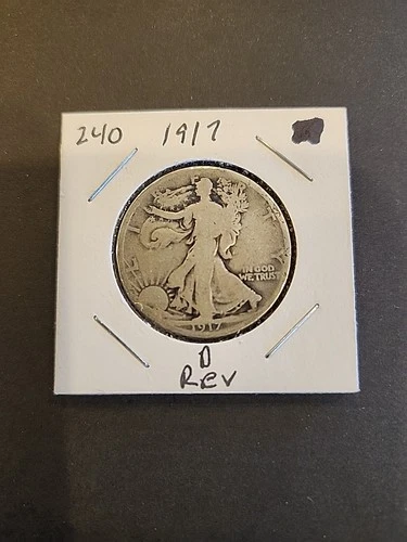 1917-D Walking Liberty Half Dollar Reverse Mint Mark Very Good Condition