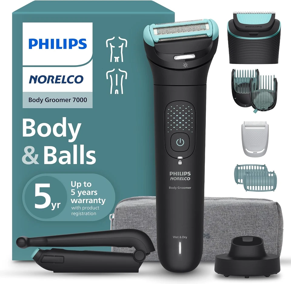 Philips BG7490/50 Norelco Body Groomer 7000 Series Waterproof Full Body Groo...