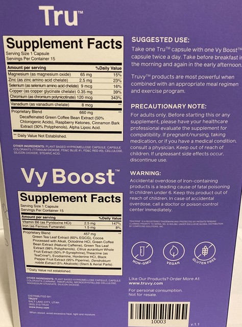 1 Week Truvy truvision Formula Tru VY Boost Weight Loss Diet 