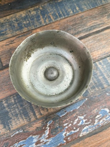 1850's Old Ancient German Silver Jain Temple Oil Lamp Bowl Deepak - Picture 4 of 12