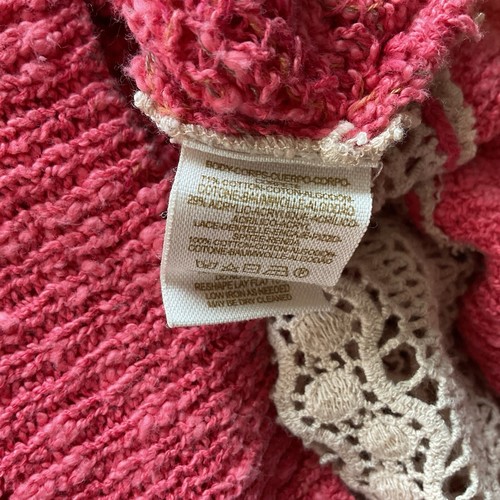 Free People Sweet Jane Strawberry Pink Häkelpullover Gr. XS - Bild 5 von 7