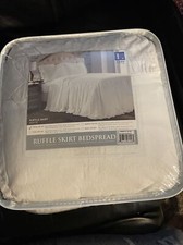 Lush Decor Ruffle Skirt Bedspread White Vintage Chic Farmhouse Style Lightwei...