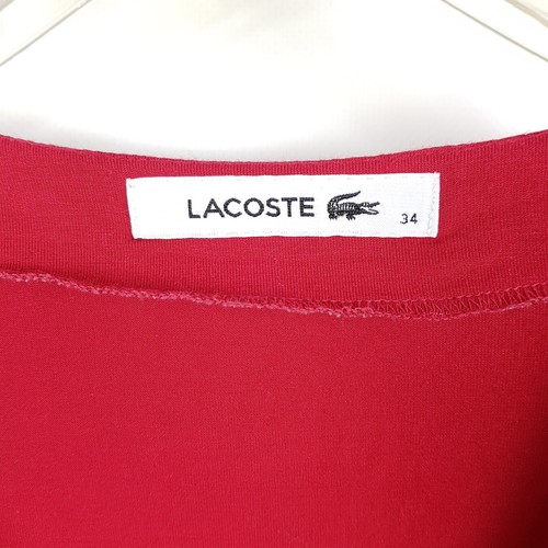 Lacoste Kleid Damen Gr. 34 XS Rot Blau Weiß Gestreift Shirtkleid Langarm Stretch - Bild 7 von 10