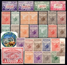 US 1900-1930 COLLECTION OF 87 CALIFORNIA DEPT. OF AGRICULTURE REVENUE TAX STAMPS